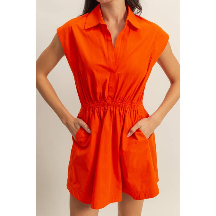 HYFVE - Wholesale Dress - Women's - DZ25C151-Flirty Collared Mini Dress
