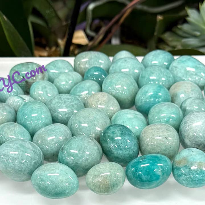 KayleeNYC - Wholesale Spiritual Stone/Crystal - 2 Lbs Natural Amazonite Tumble Healing Energy