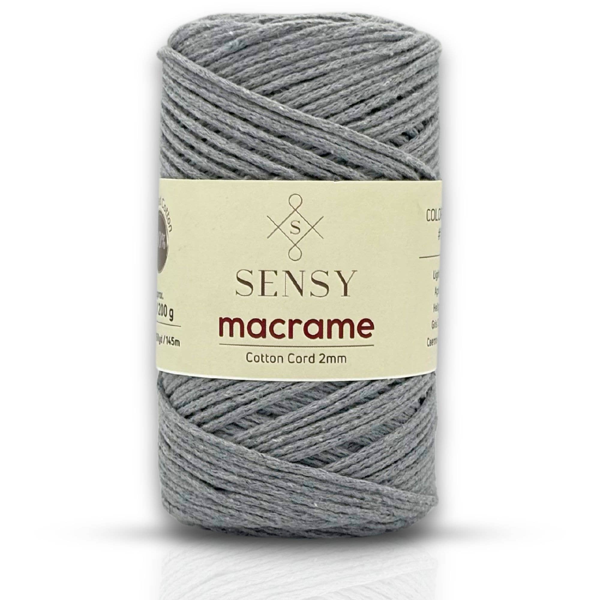 Sensy - Wholesale Yarn - Sensy Premium 2mm - 160 yards 100% Recycled Cotton Macrame Cord10