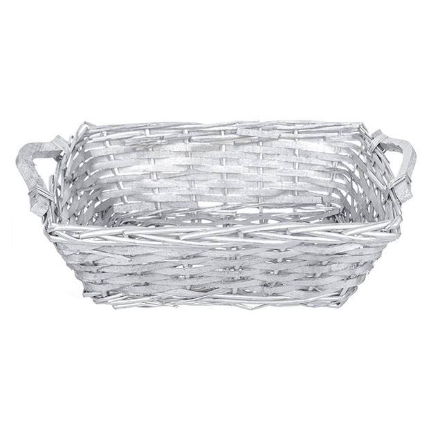 Ethike.eu - Wholesale Basket - Rectangular wicker basket with silver handles1