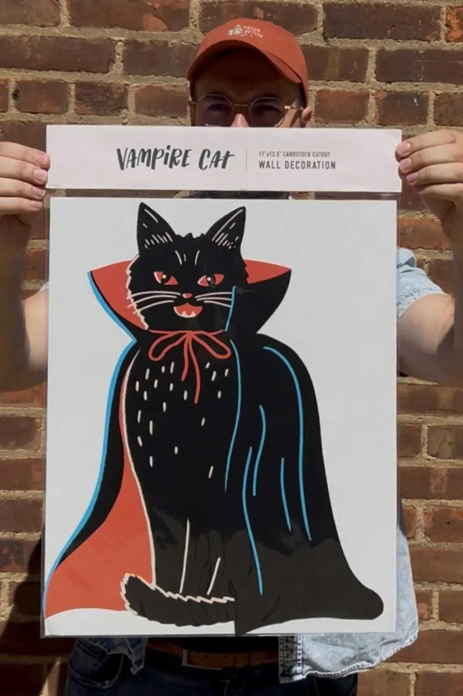 Zander Mack - Vendita all'ingrosso Cartello da parete - Gatto Vampiro - Decorazione da Parete Ritagliata 17" x 13,5"5