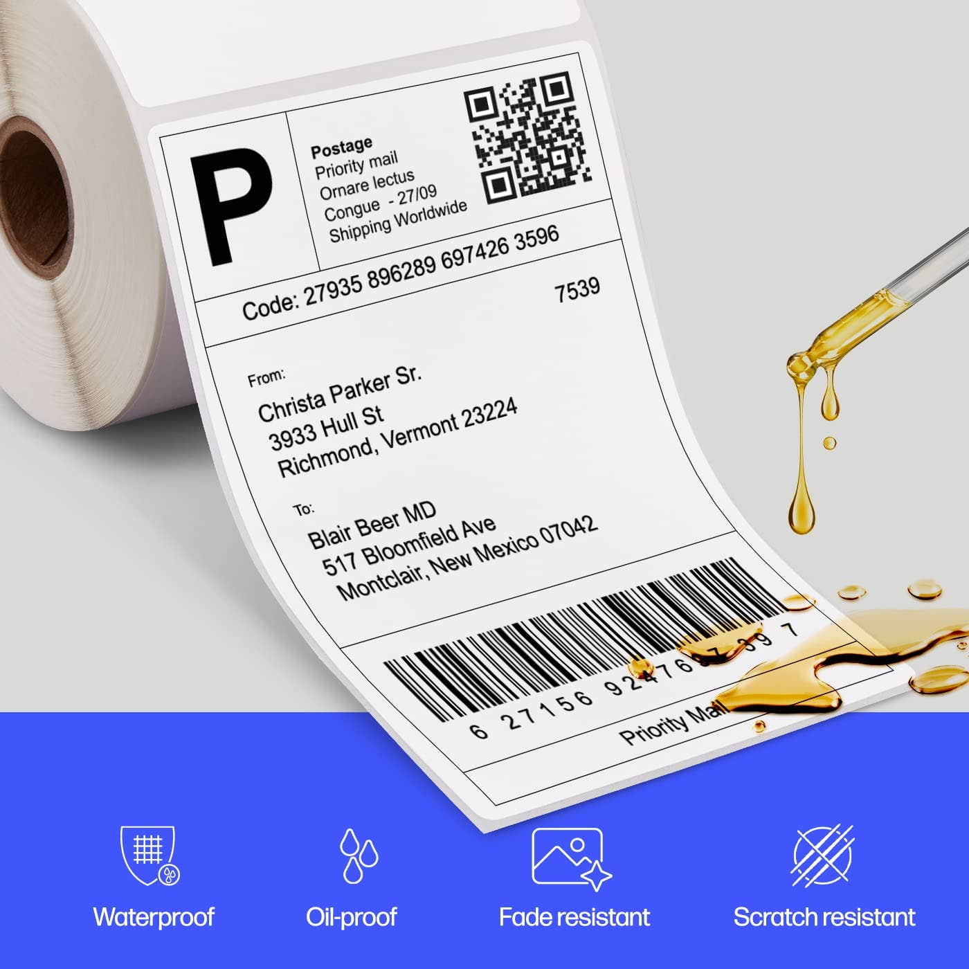 HP - Wholesale Gift Tag Label - HP Direct Thermal Shipping Labels Multipurpose Thermal Label19