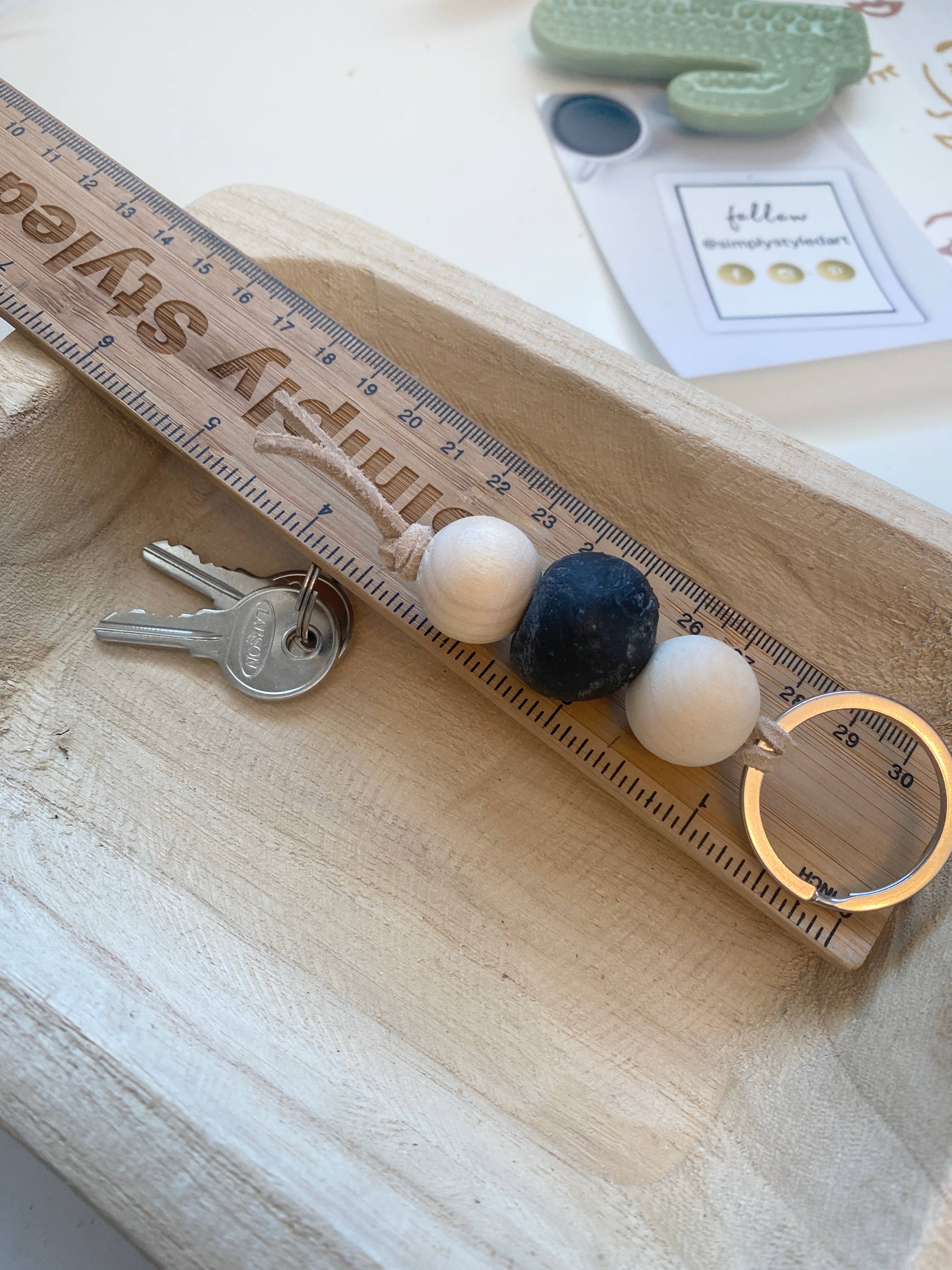 Simply Styled Art - Vente Porte-clés – femme - Porte-clés Boho Perles de Verre de Mer Noire7