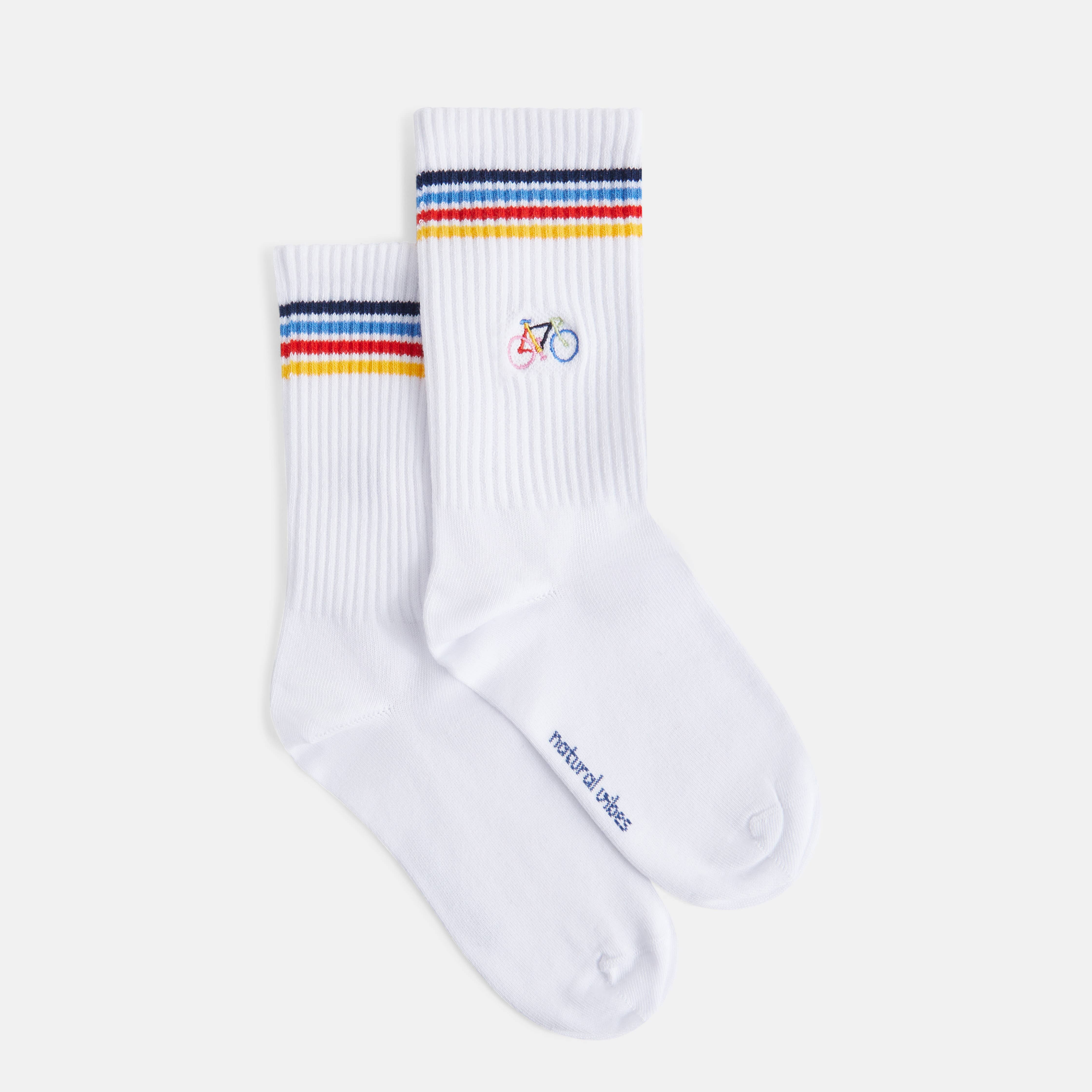 Natural Vibes - Vente Chaussettes – unisexe - Coffret cadeau de 2 paires de socquettes vélo en coton bio1
