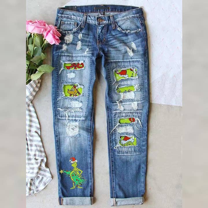 Women’s Distressed Straight Leg Jeans with Christmas and other Purchase Wholesale cindy. Free Returns & Net 60 Terms on Faire trending on Faire.