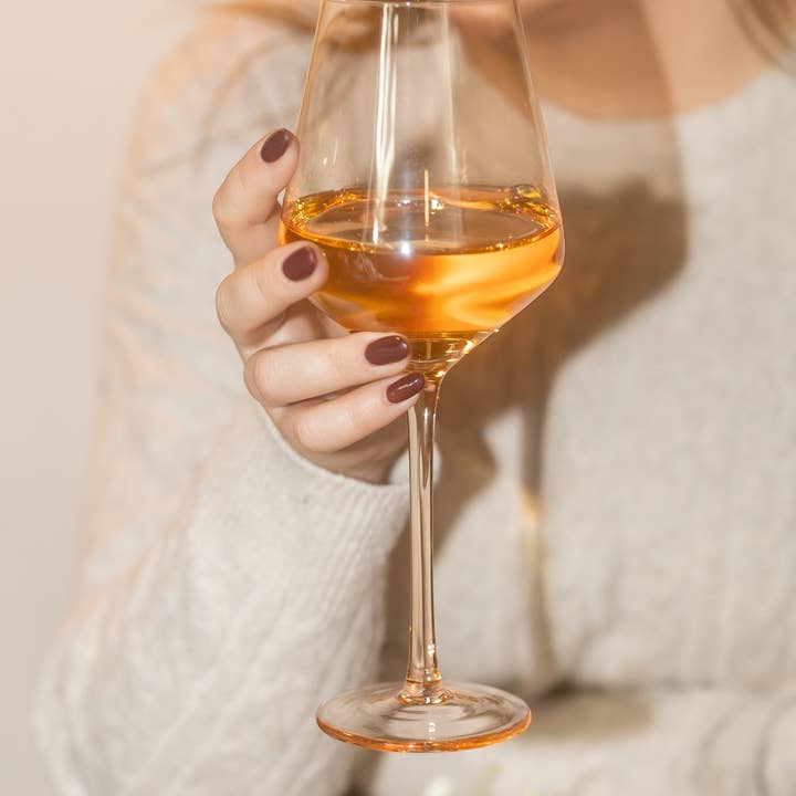 Saludi Glassware - Wholesale Wine Glass - Light Peach Color Wine Glasses5