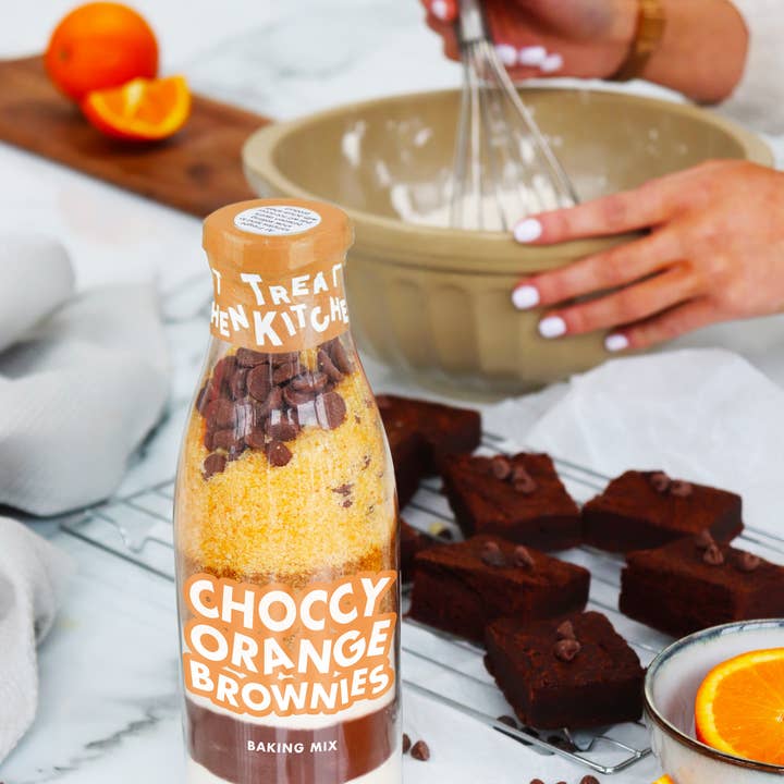 Treat Kitchen – wholesale Brownie mix – Chocolate Orange Brownie Baking Bottle2