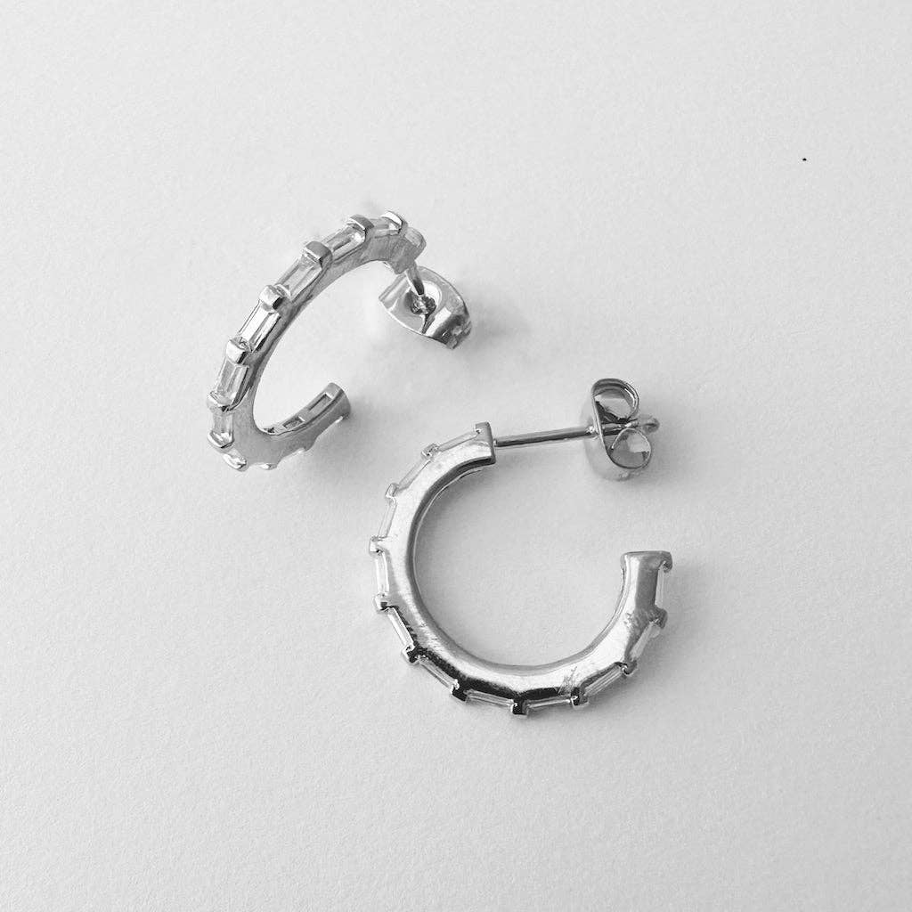 Honeycat Jewelry - Wholesale Hoop Earrings - Crystal Baguette Hoops9