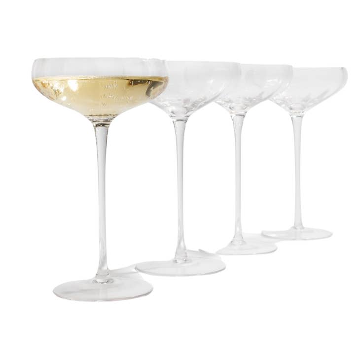 Sister.ly Drinkware - Wholesale Cocktail/Liquor Glass - Rounded Coupe Cocktail Glasses, Set of 4
