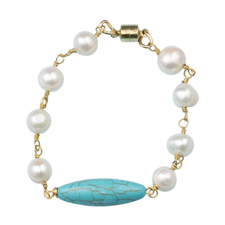 Olivia Bracelet with Turquoise for wholesale by ali & bird jewelry