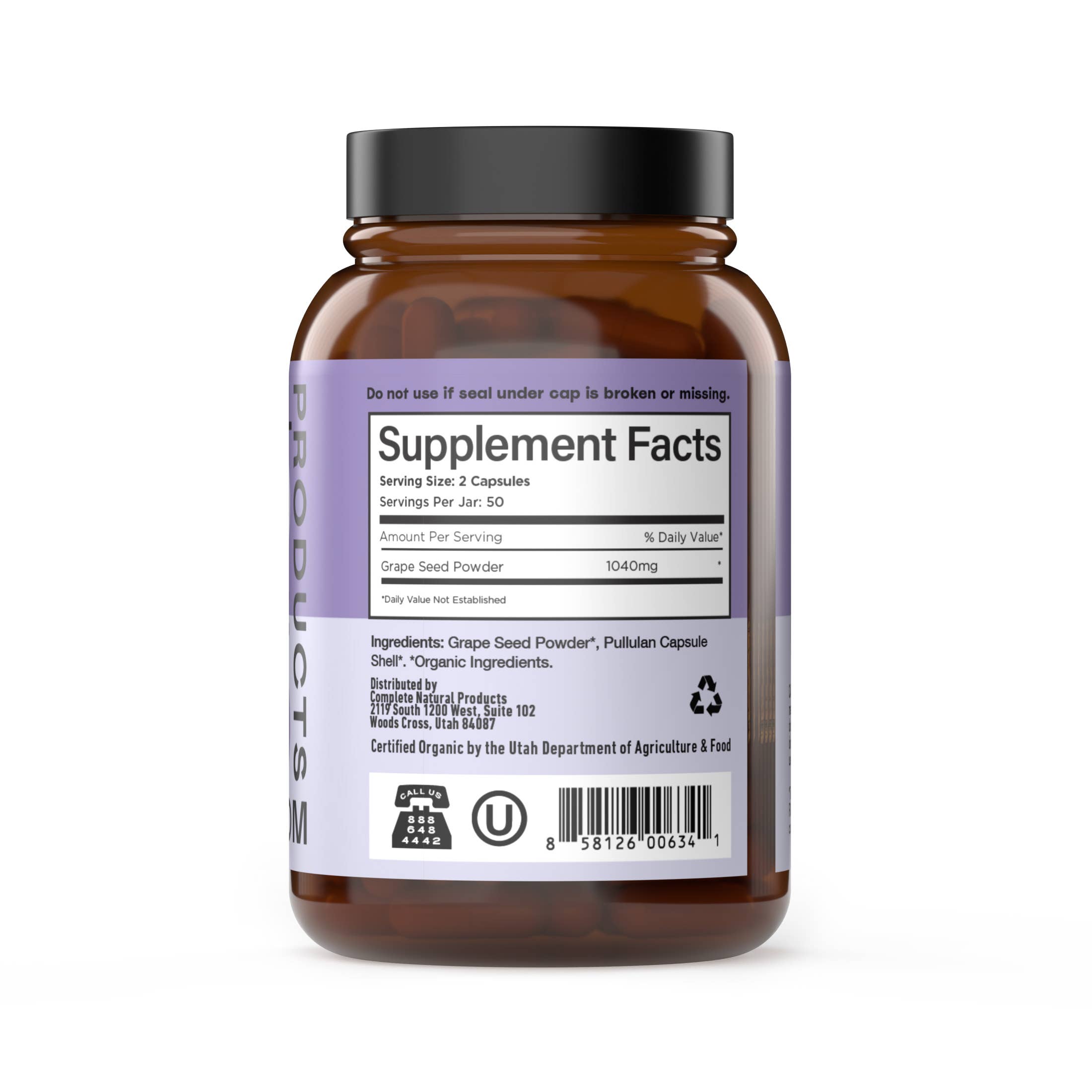 Complete Natural Products – wholesale Oralt tillskott/Vitamin – Ekologiska druvfrökapslar1