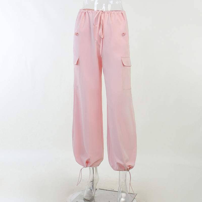 Queen Fashion – wholesale Byxor - Dam – ryggsäckiga joggingbyxor med låg midja med dragsko23