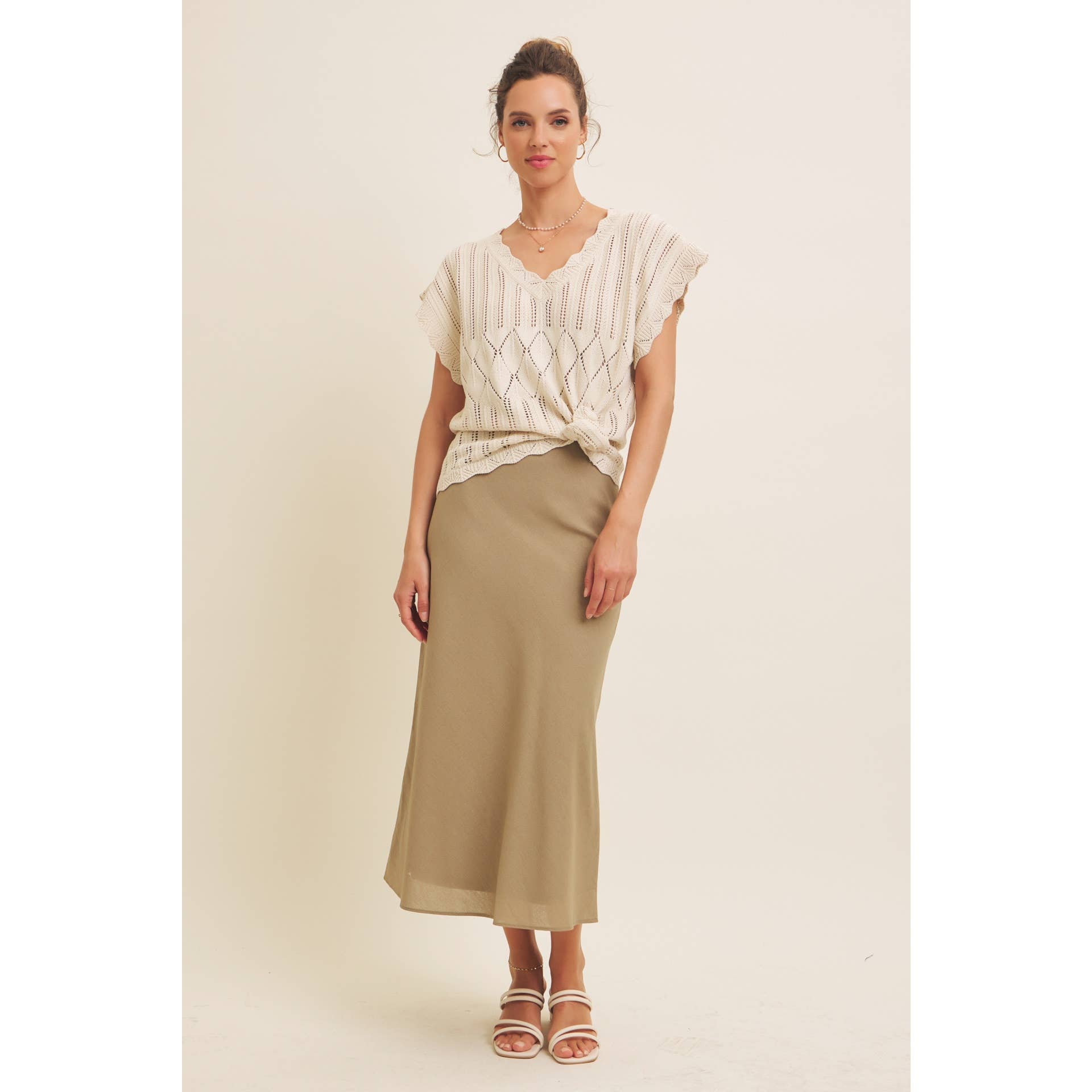 in february - Wholesale Skirt - Women's - VISCOSE LINEN BLEND BIAS CUT MAXI SKIRT WITH LINING4