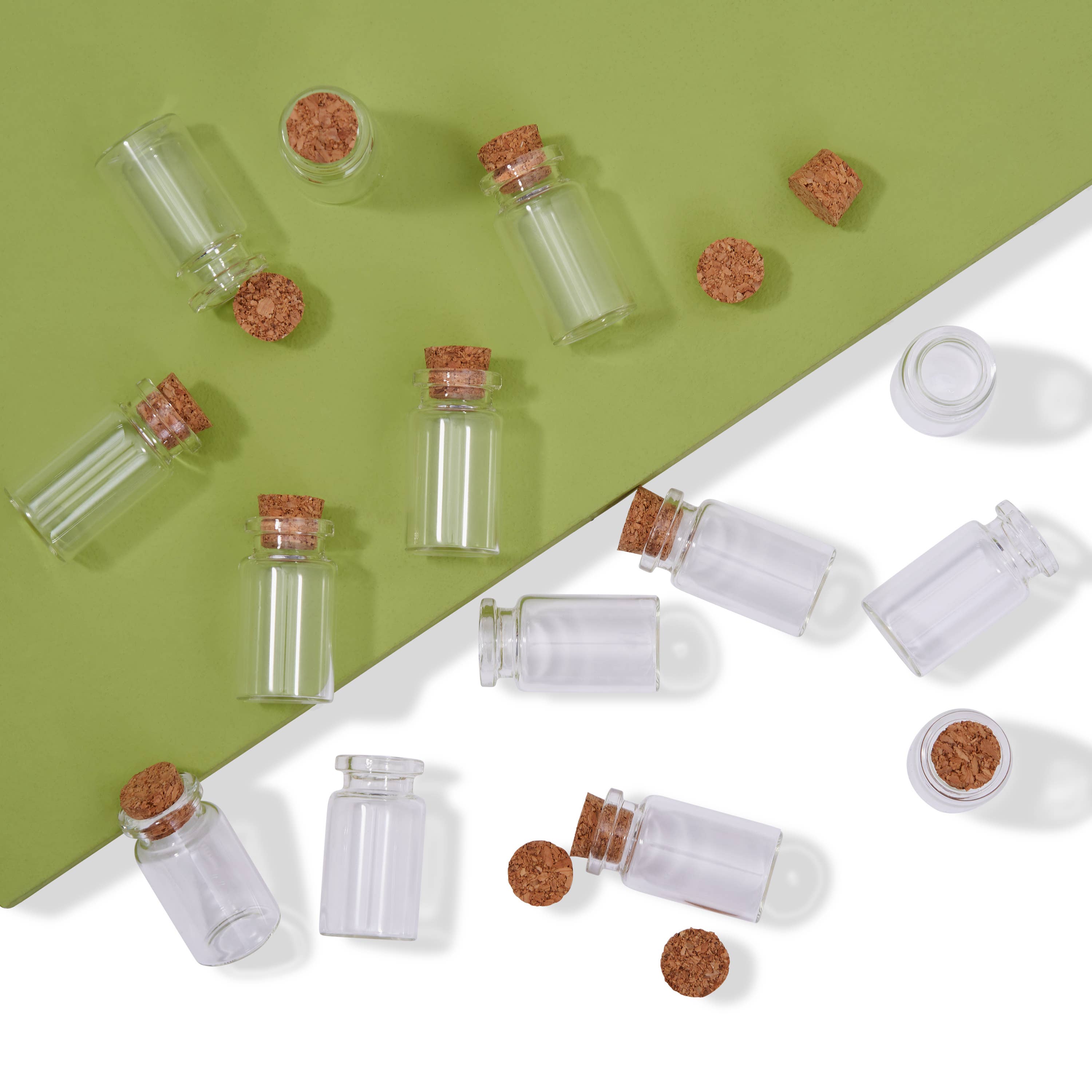 The Twiddlers - Vente Cadeaux pour invités - 60 mini pots en verre avec bouchons en liège (7 ml) - The Twiddlers5