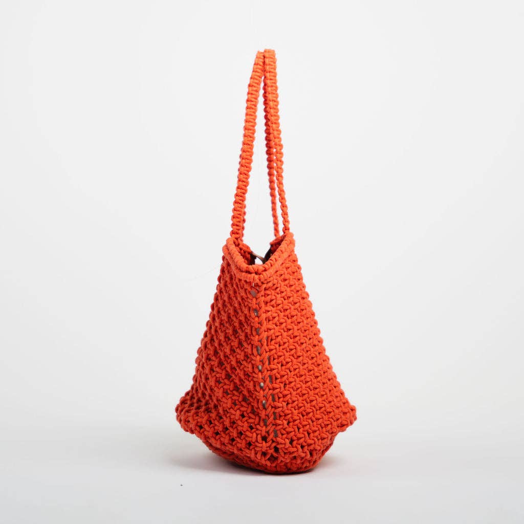 Orange Aiza Cotton Crochet Bag for wholesale on Faire2