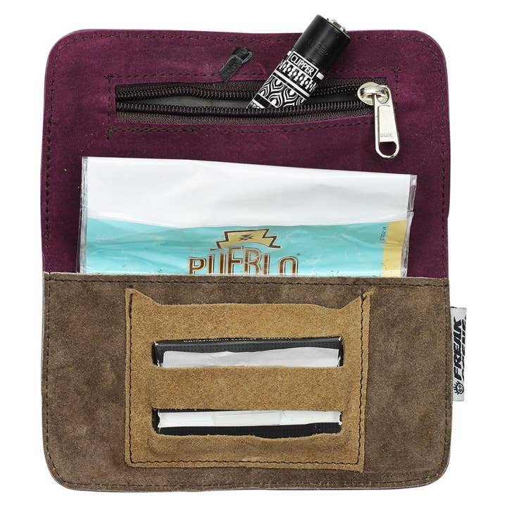 Tribal Trade GmbH - Wholesale Humidor/Cigar Accessory - Tobacco pouch suede band grey tobacco pouch swivel bag2