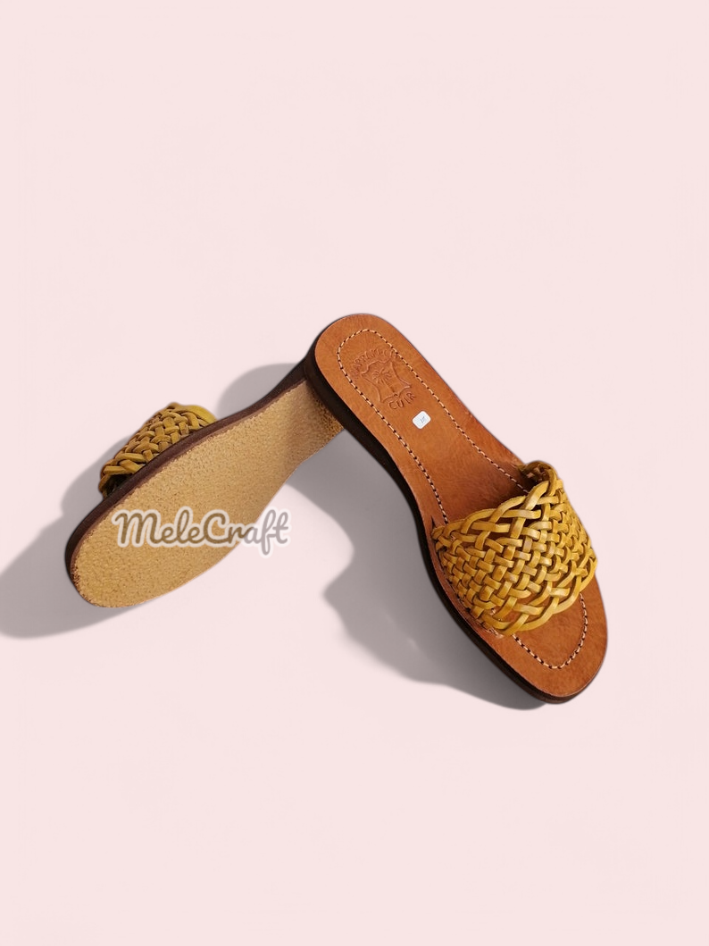 Melecraft – wholesale Sandals – Women's – Handmade Moroccan Leather Sandals – Braided Women’s Slides7
