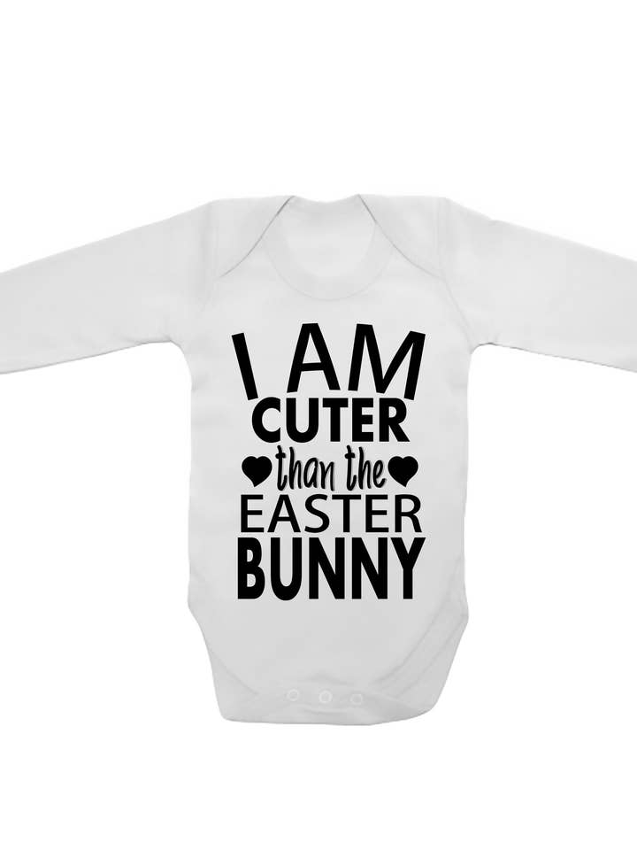 I Am Cuter Than The Easter Bunny - Babyvesten met lange mouwen voor wholesale door Little Ratbag