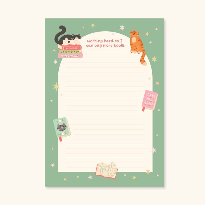 Hopscotch Paper Co. - Wholesale Notepad - Cat Books Notepad – Literature Stationery Gifts0
