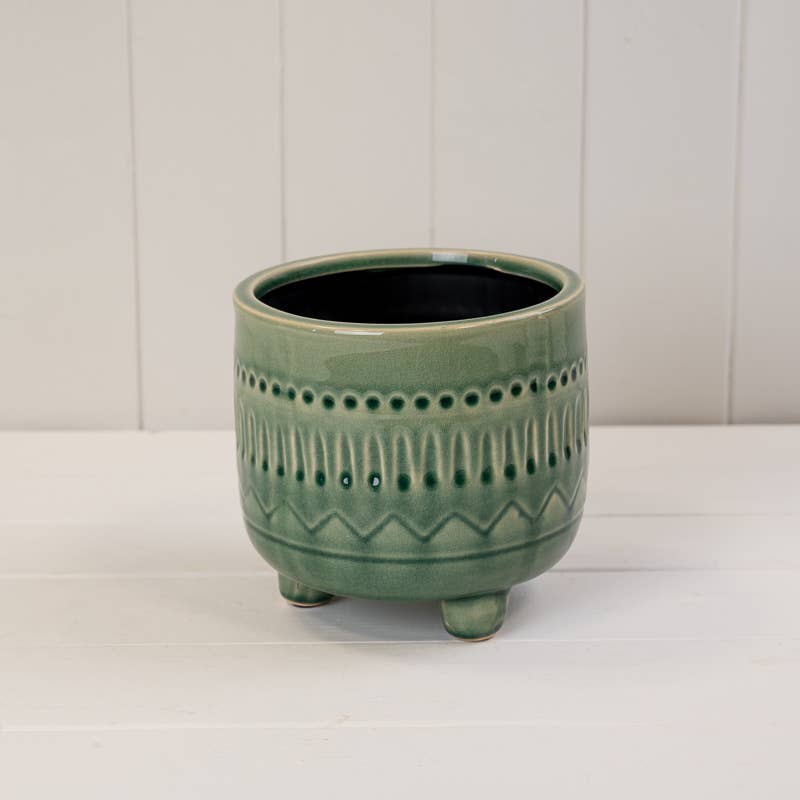 Satchville – wholesale Plant pot – Green Ceramic Pot0