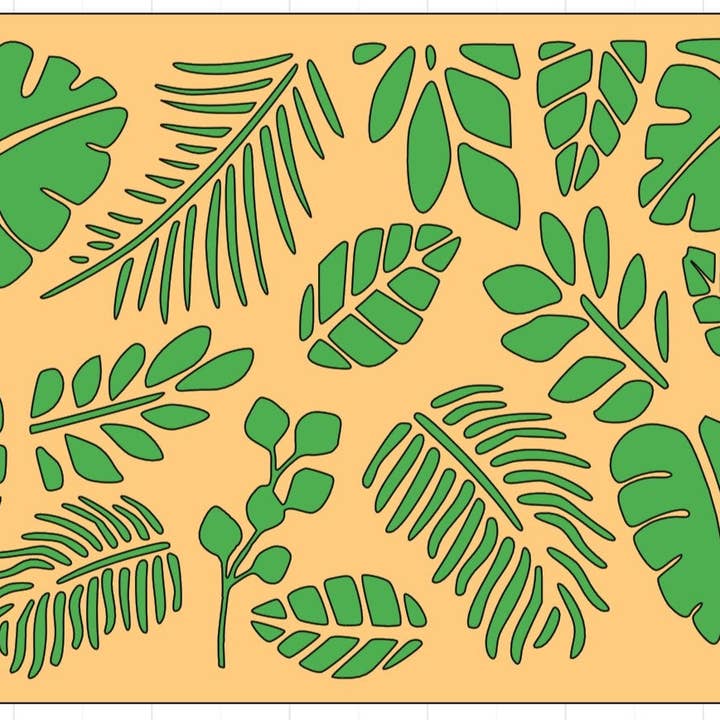 Blandede blade stencil for engroshandel hos Belle Stencils