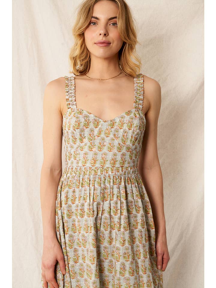 En Crème - Wholesale Dress - Women's - Sweetheart Neckline Maxi Dress with Lurex