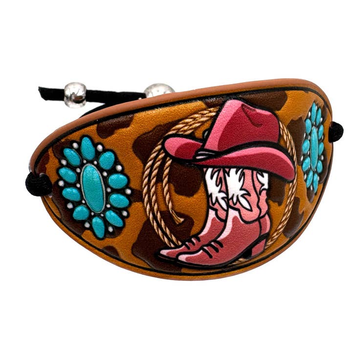 Pulseira de Couro Estilo Cowboy Rosa Entalhada por atacado de Lunar Deer