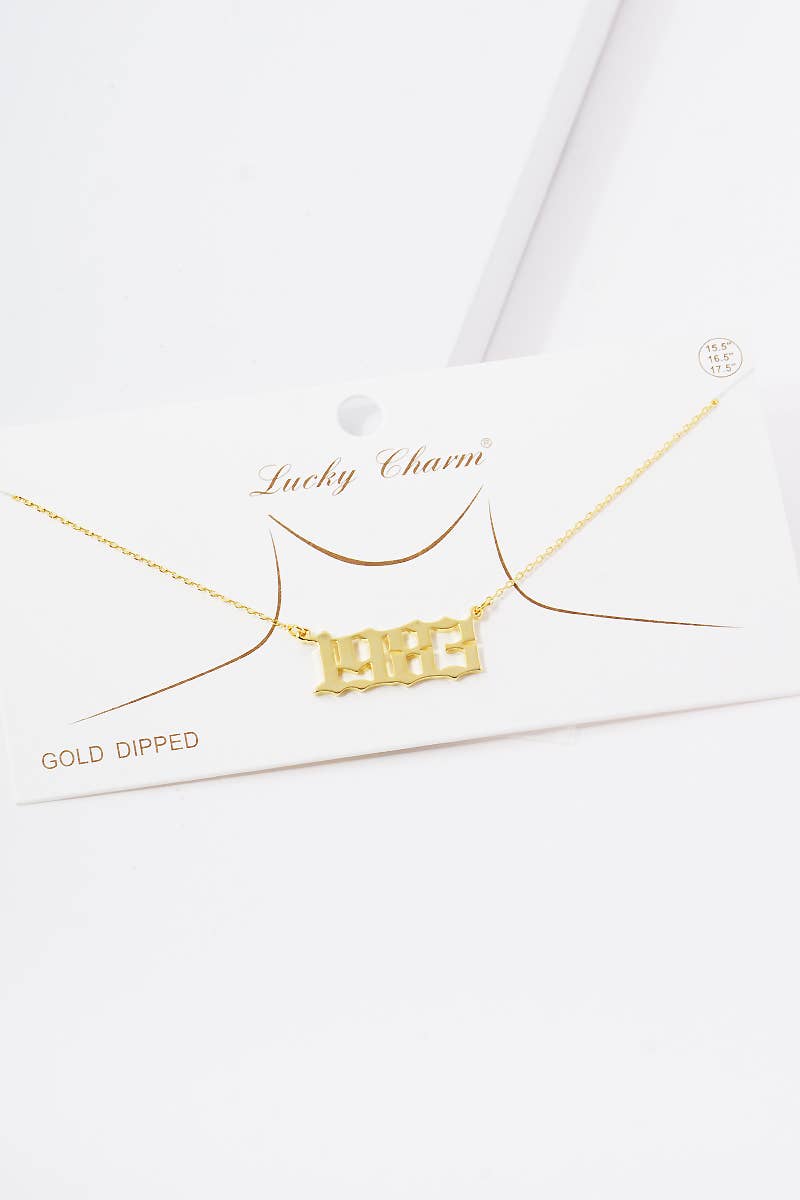 OHBOOBA DESIGN - Wholesale Pendant/Charm Necklace - Gold Plated Birth Year Necklace6