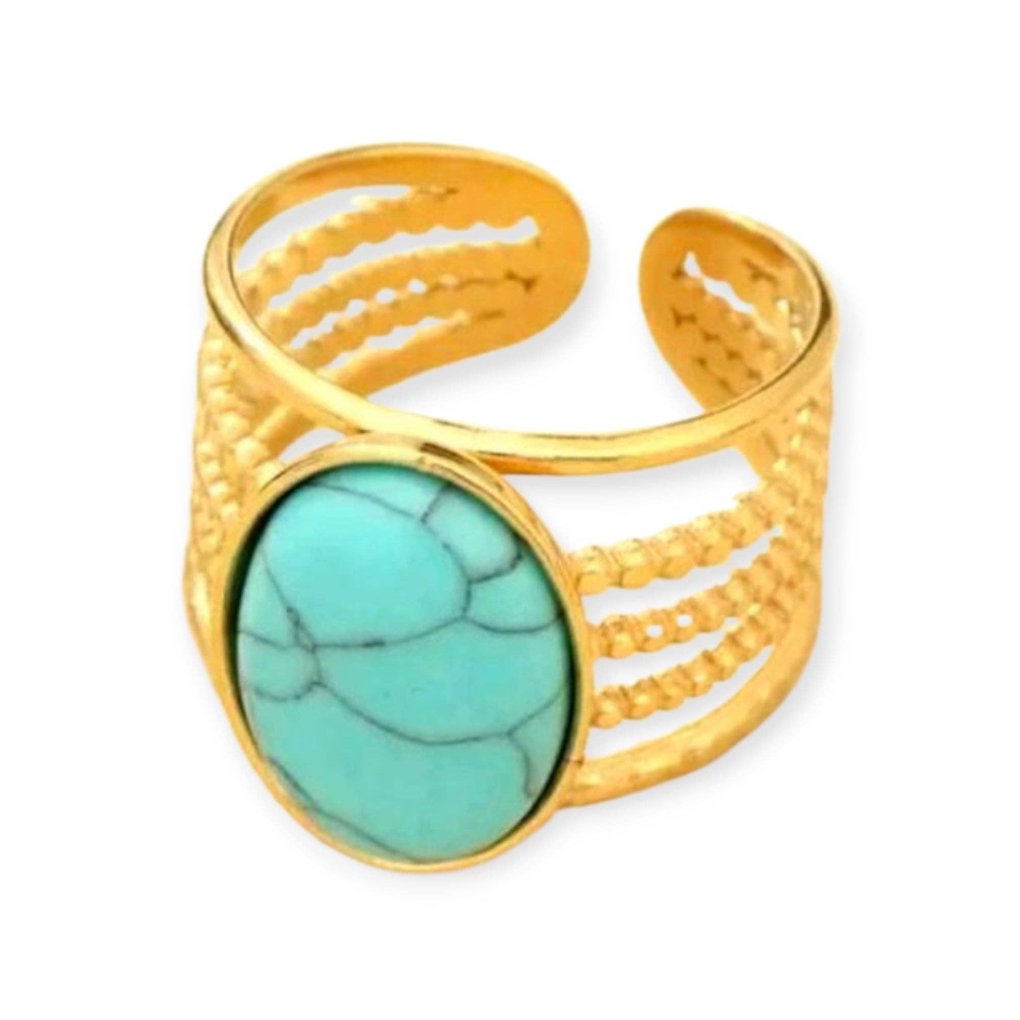 The Bling Barn - Wholesale Cocktail/Statement Ring - Sand and Sass Gold Tone Metal Adjustable Western Style Ring0