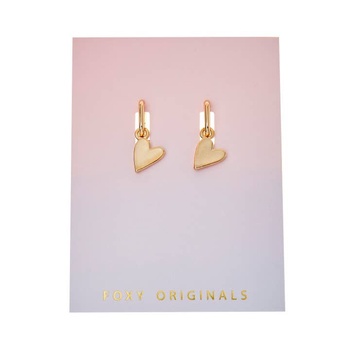 Rosie Huggie Hoop Heart Earrings | Christmas 2025 for wholesale by Foxy Originals