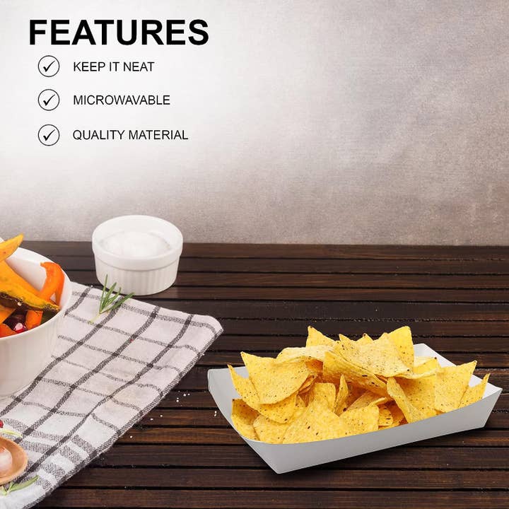MT Products - Wholesale Disposable Plate - MT Products Shallow White Paper Food Trays4