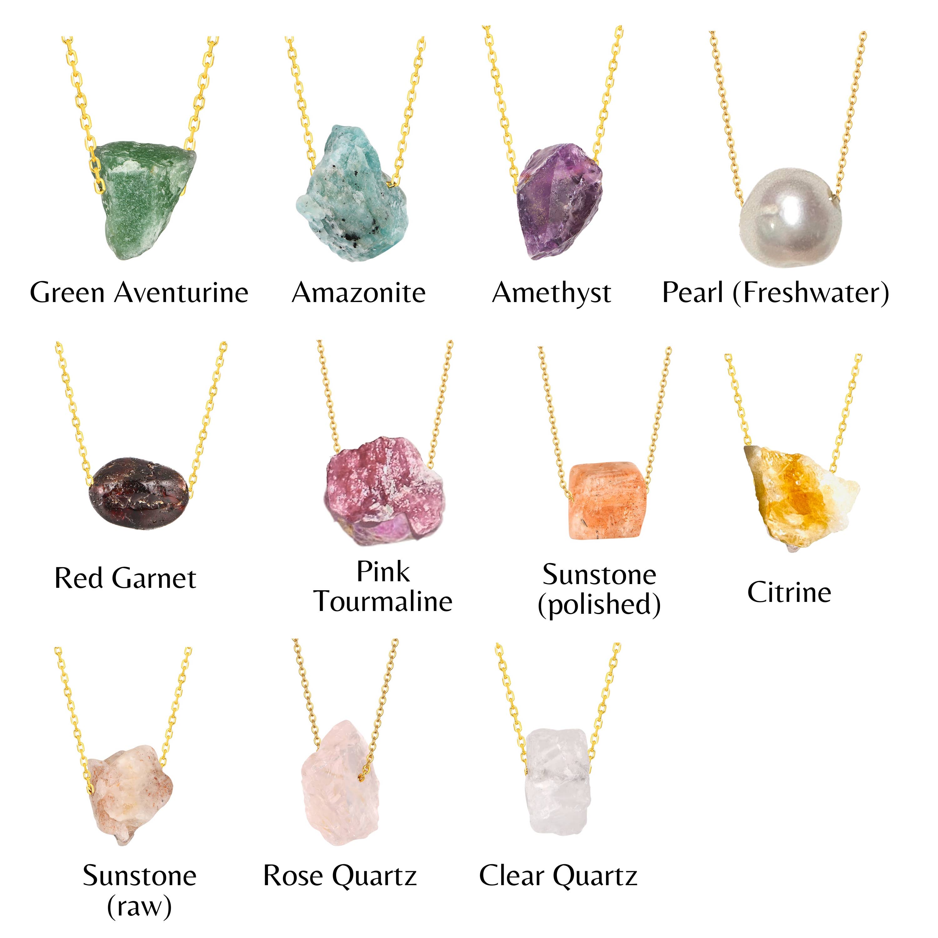 Soul Charms - Wholesale Pendant/Charm Necklace - Dainty Raw Crystal 14K Gold, Silver Birthstone Necklace6