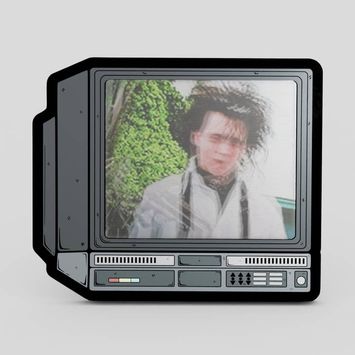 GoopyGoblins - Wholesale Lapel Pin/Button - 2.5" Lenticular Edward Scissorhands CRTV Enamel Pin1