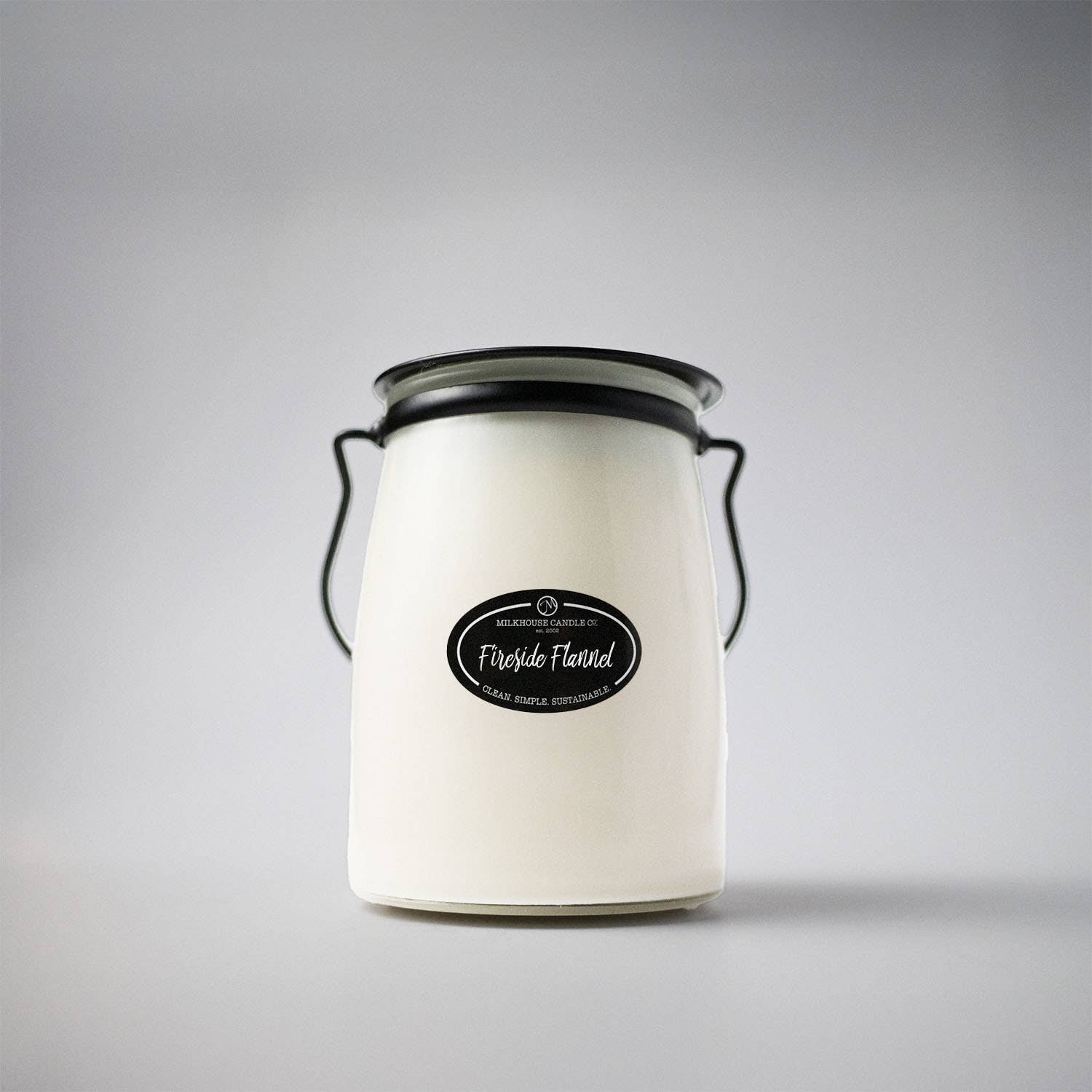 Milkhouse Candle Company - Wholesale Jar/Filled Candle - 22 oz Butter Jar Candle: Fireside Flannel0