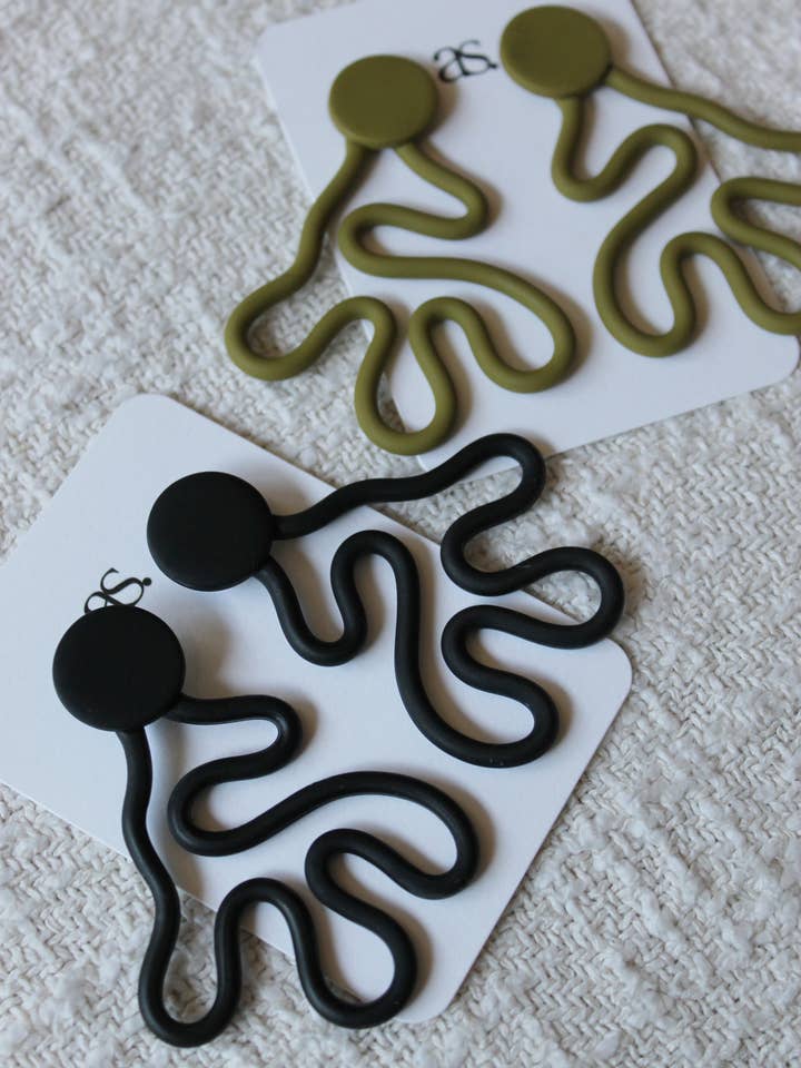 Pendientes únicos abstractos de arcilla polimérica | The Charlotte para venta al por mayor de Aylsbury Street