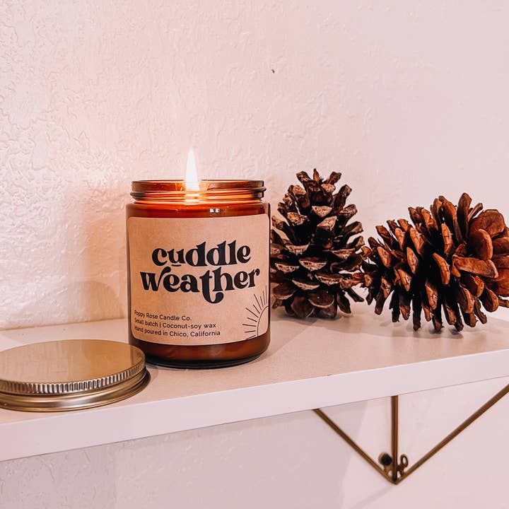 Poppy Rose Candle Co. - Wholesale Jar/Filled Candle - Cuddle Weather (seasonal) 8 oz coconut candle Fall candle