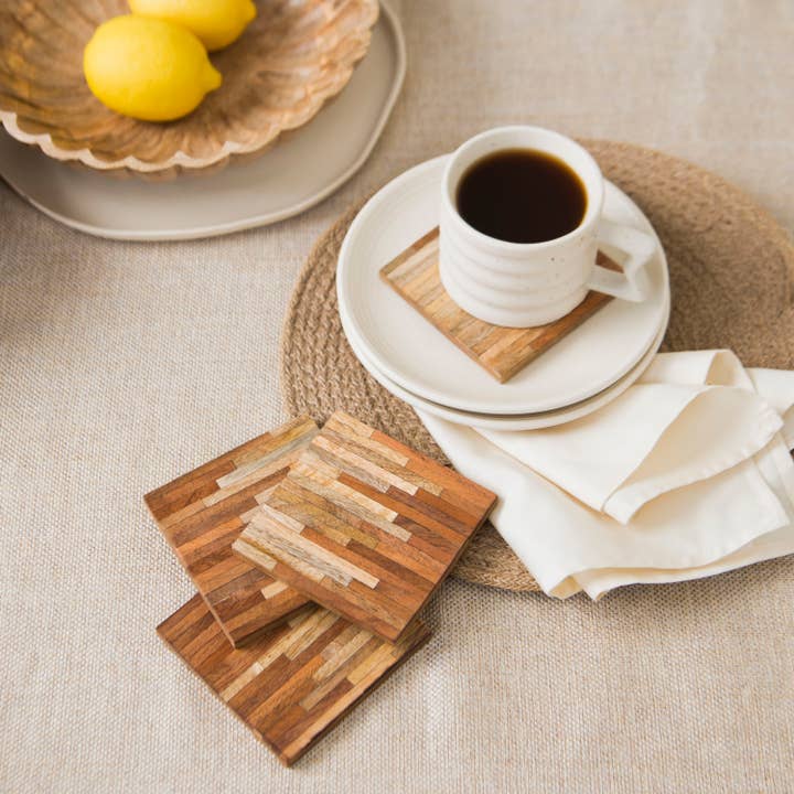Mela Artisans - Wholesale Coasters - Marquewood Two Tone Coasters3