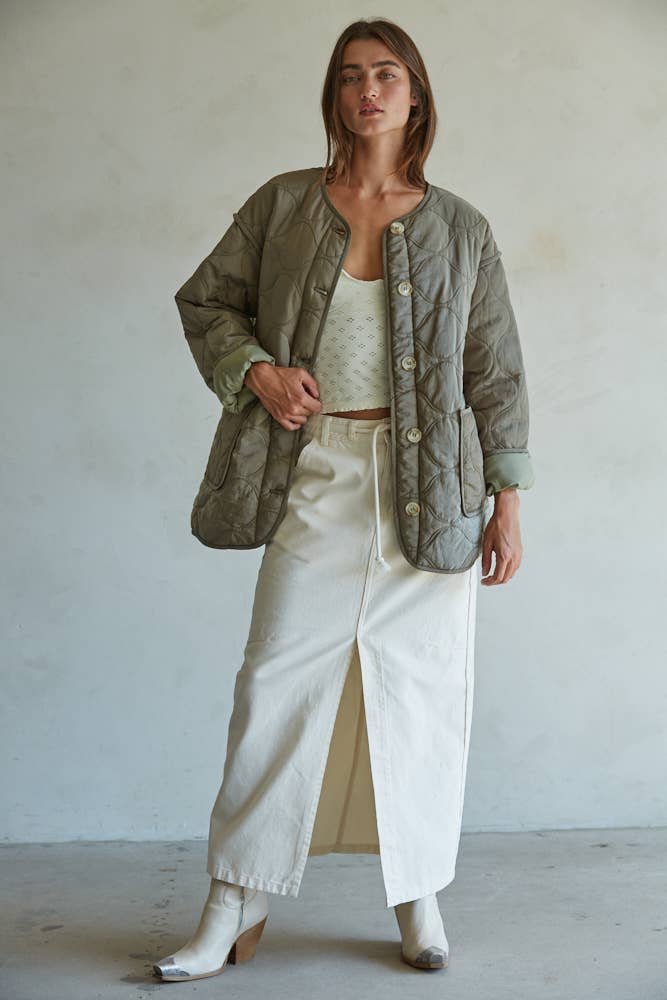 Wholesale L7476 | Woven Nylon Quilted Jacket for your store