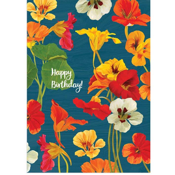 Carte d'anniversaire de la capucine pour la vente par 23rd Day Paper Goods