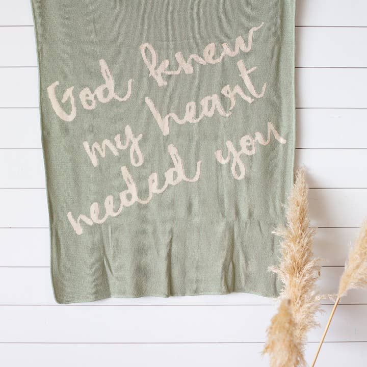 Modern Burlap - Wholesale Throw Blanket - Made in the USA | God Knew My Heart Needed You Throw16