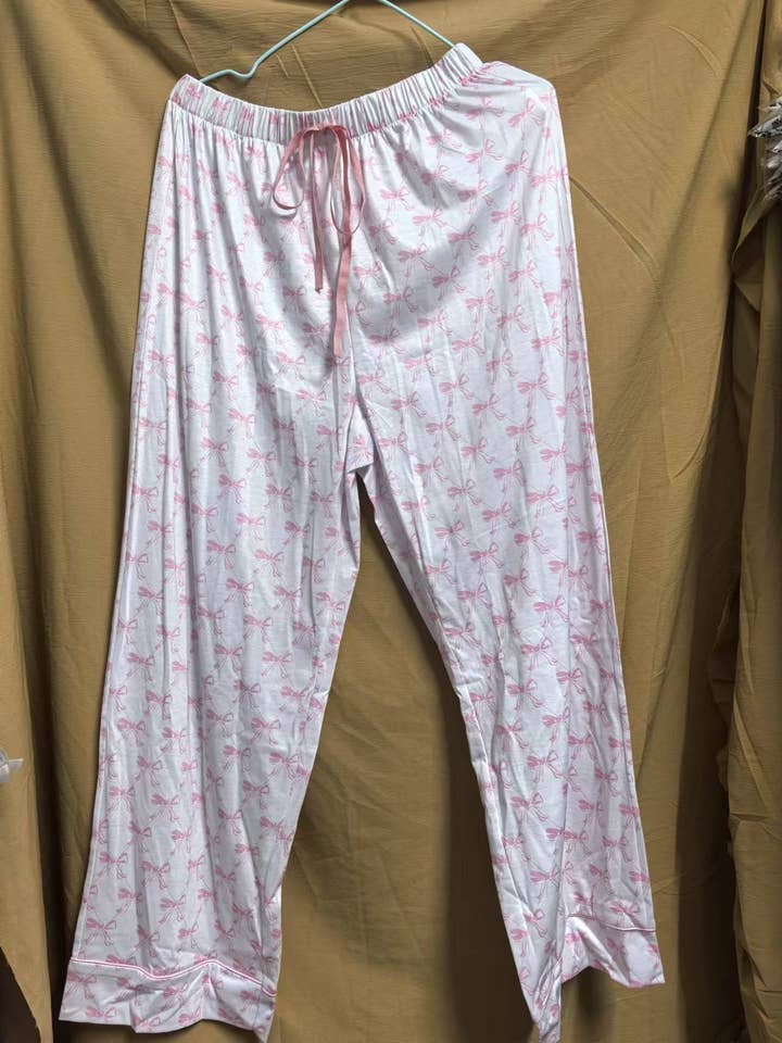 Rosa Clothing - Wholesale Sleepwear Set - Women's - Moonlite Valentine's Day red heart ribbon bow Pajamas set4