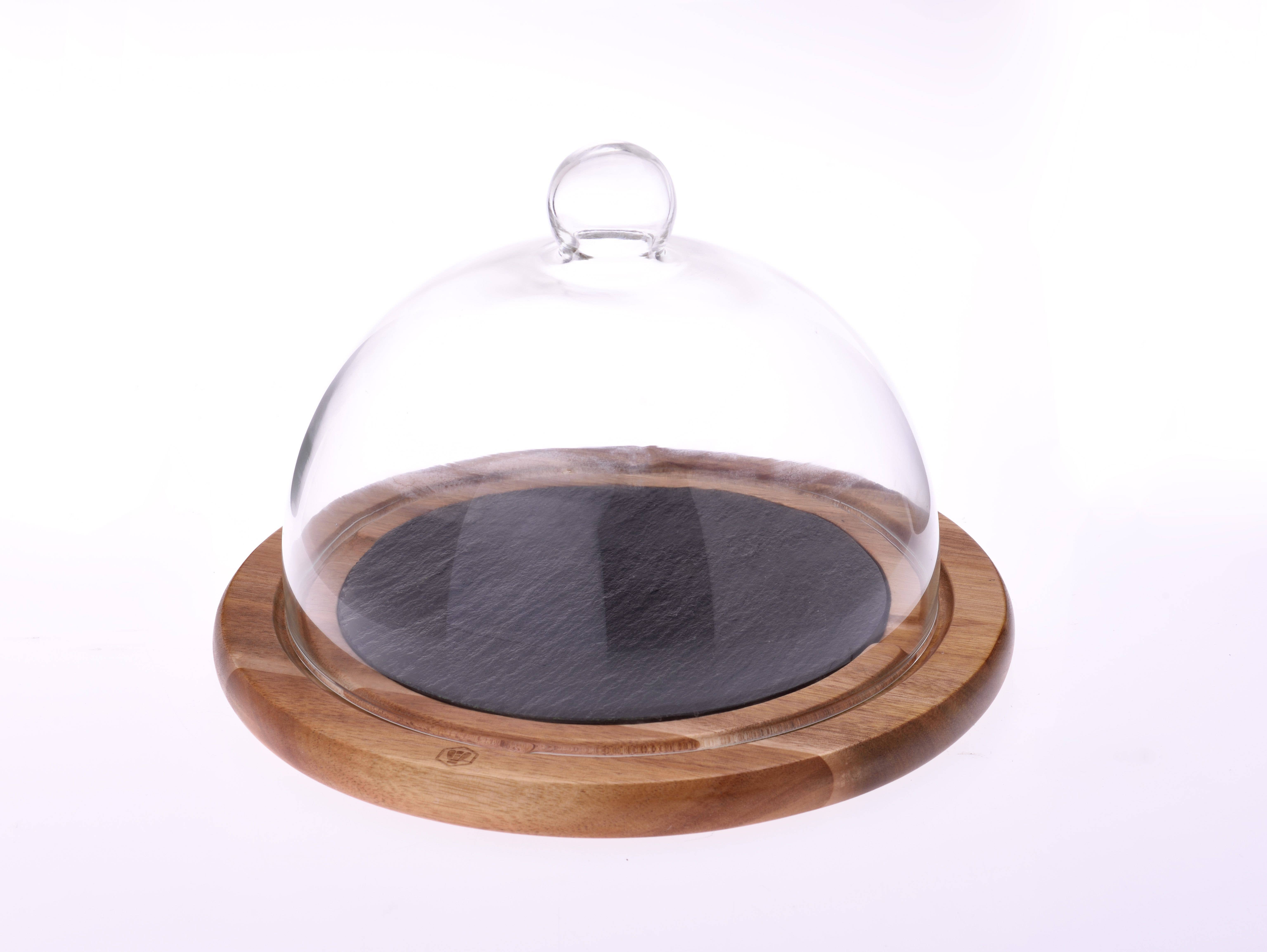 Laguiole - Wholesale Cheese Board - Laguiole Cheese Bell with Wood and Slate Tray2