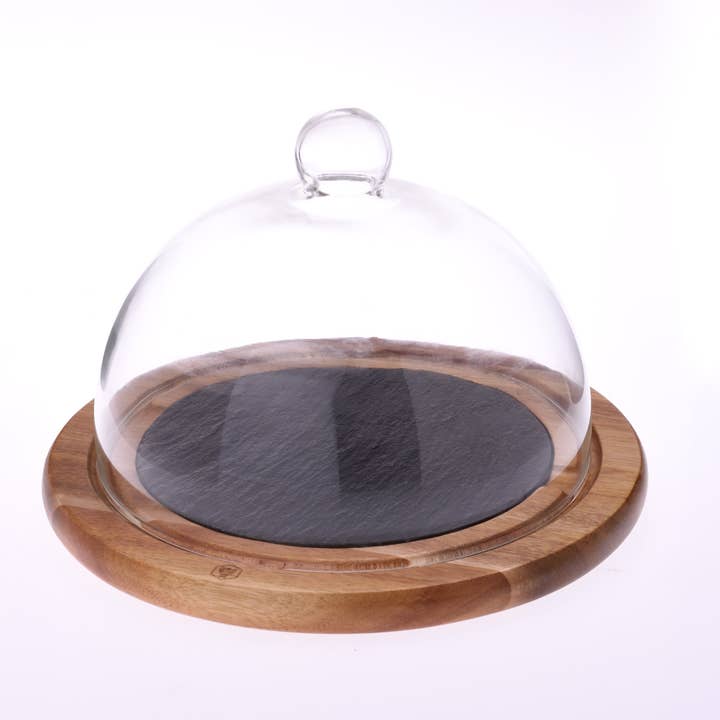 Laguiole - Wholesale Cheese Board - Laguiole Cheese Bell with Wood and Slate Tray2