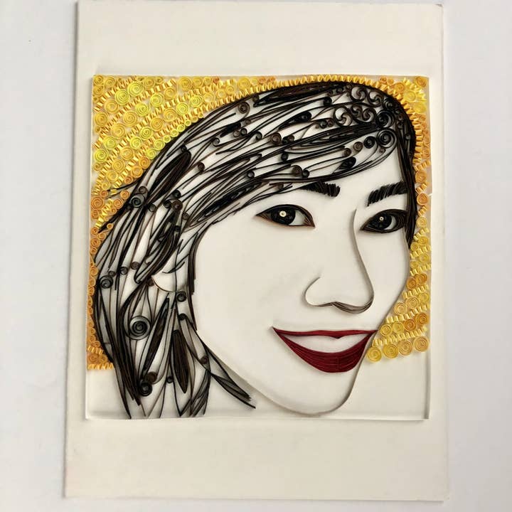 Paper Quilling Art Custom Portrait - Size 9''x12'' (O3) for wholesale by MonkeyDragonPaper