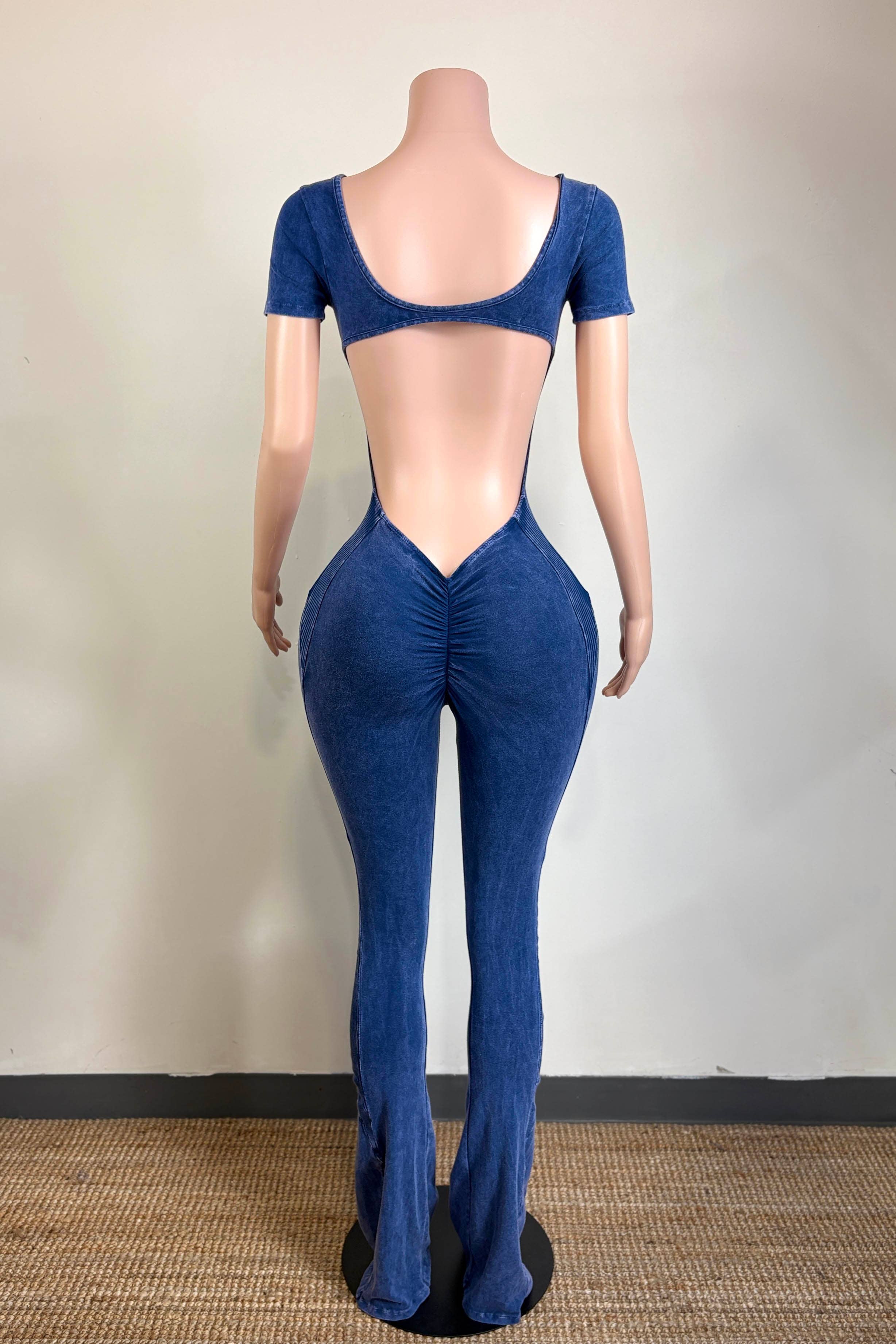 Dalia Studio – wholesale Jumpsuit – Women&#x27;s – MINERAL WASH OPEN BACK FLARE JUMPSUIT14