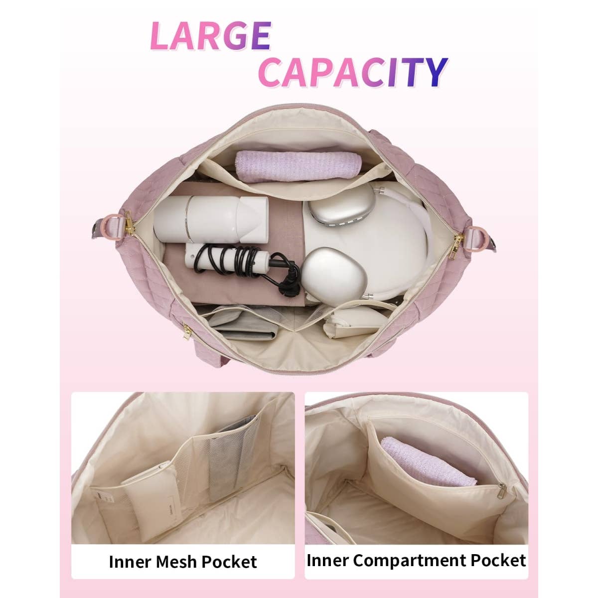 wandf – Großhandel Weekender-Tasche – Unisex – Gesteppte Schultertaschen Flugzeug Reisetasche Unter Sitz Tasche5