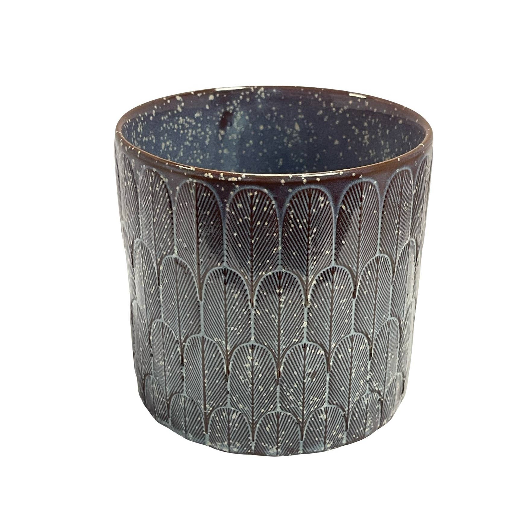 Heaven Sends – wholesale Plant pot – DARK BLUE PATTERNED CERAMIC POT0