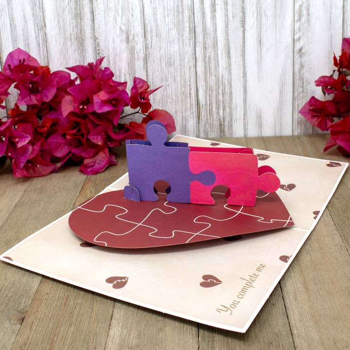 Complete Me Funny 3D Pop-Up Naughty Love Greeting Card for wholesale by Dirty Pop Cards