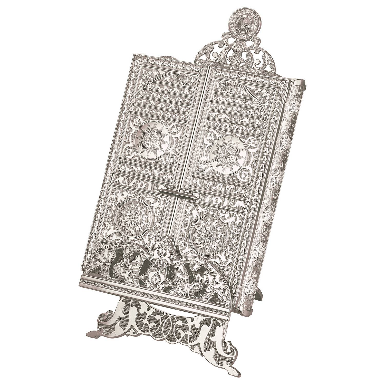 Hakan - Wholesale Decorative Box - Luxury Metal Quran Box with Stand, Gold, and Nickel5