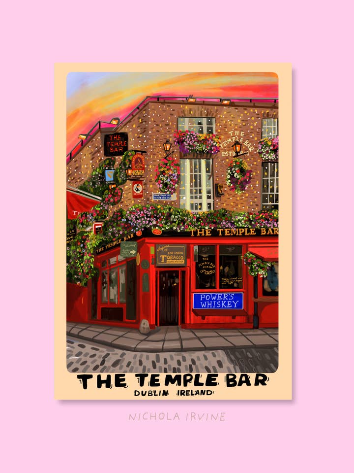 Temple Bar, Irland Kunsttryk for engroshandel hos Nichola Irvine